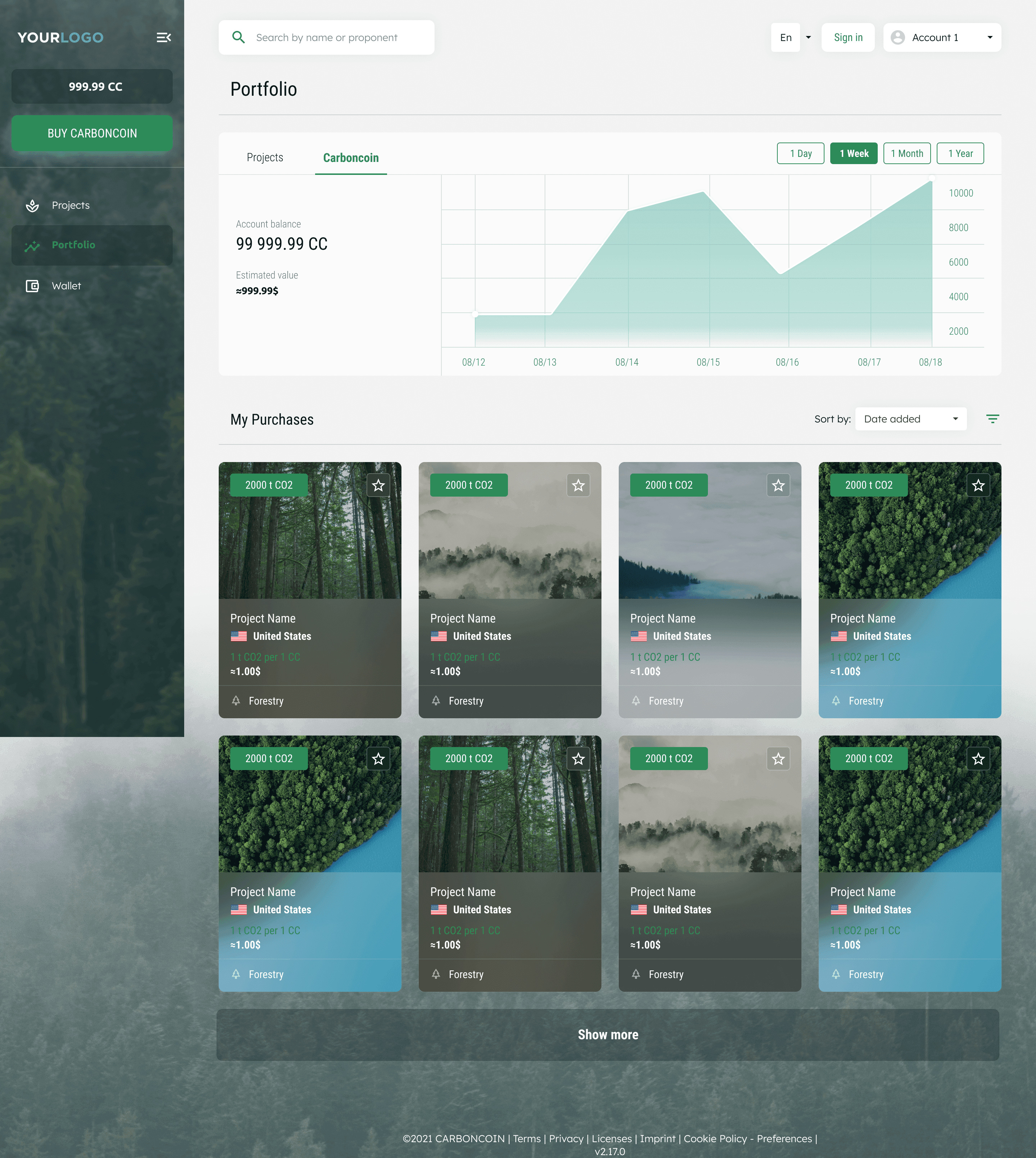 Web application screenshot