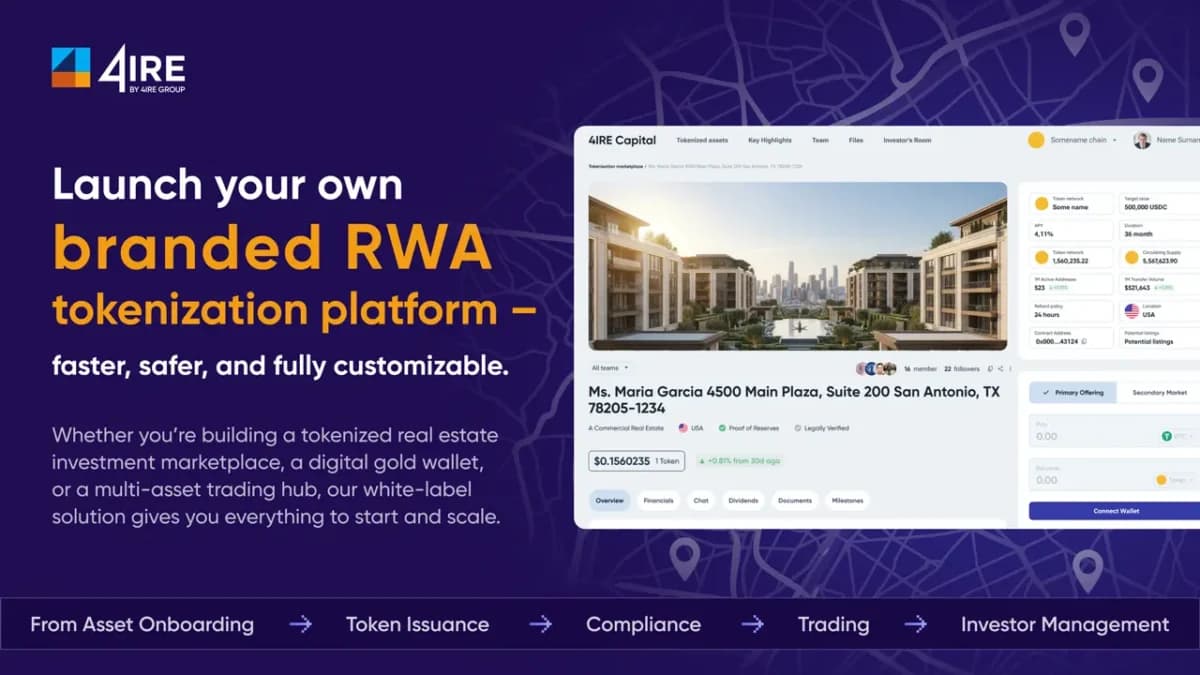 RWA tokenization platform by 4IRE for launching digital asset marketplaces
