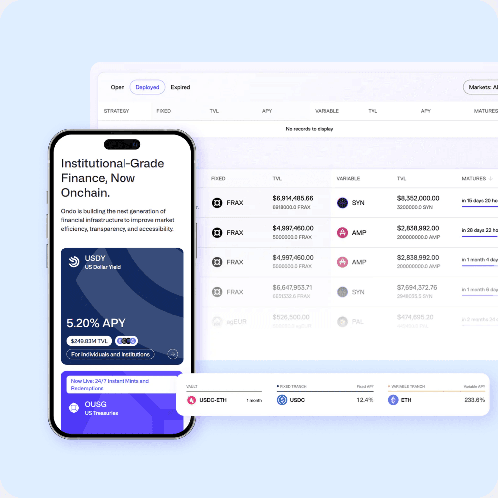Ondo Finance product mockups